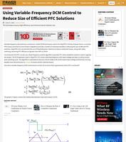 Article - EE Times - Using Variable-Frequency DCM Control to Reduce Size of Efficient PFC Solutions
