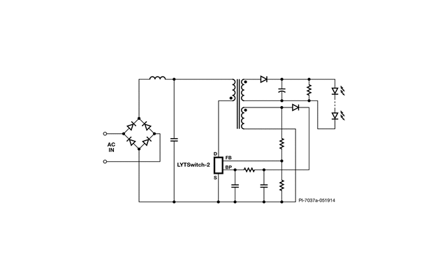 图1. 典型反激式电源设计 – 非简化的电路